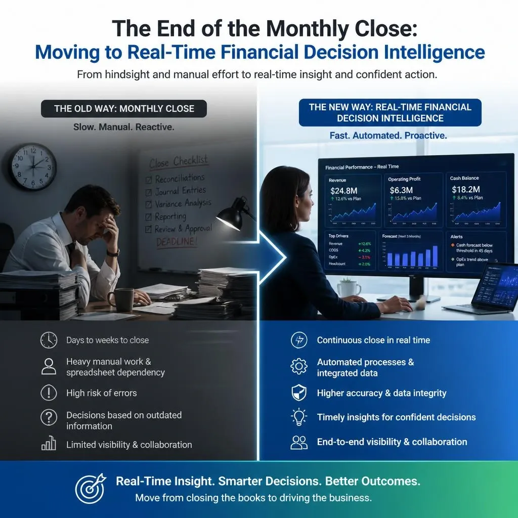 The End of the Monthly Close: Moving to Real-Time Financial Decision Intelligence